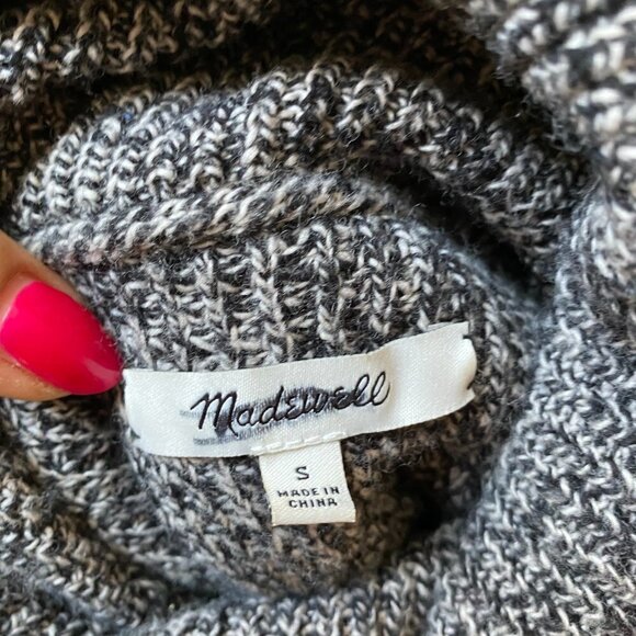 Madewell BNWOT womens "Eastbrook" marbled turtleneck sweater Small cross back - Picture 6 of 8